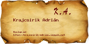 Krajcsirik Adrián névjegykártya