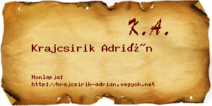 Krajcsirik Adrián névjegykártya