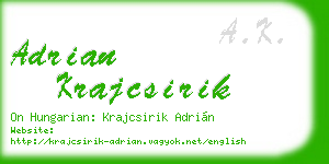 adrian krajcsirik business card